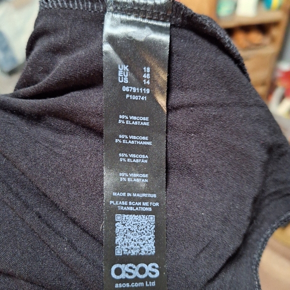🐞 Asos Black Short Sleeve Body Suit - Size 14 - Picture 4 of 7